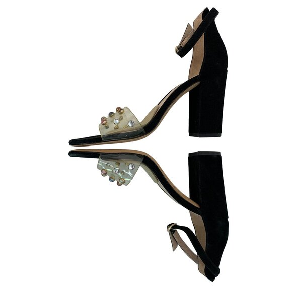 Kate Spade New York Marci Black Sandals Embellished PVC Strap Size 7M 7285 - Picture 3 of 14